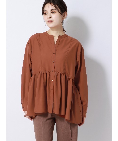 ブラウス シャツ チュニックブラウス ウォッシャブル UVカット シアーソフトクロス 無地 レディース セール】チュニックブラウス ウォッシャブル UVカット シアー