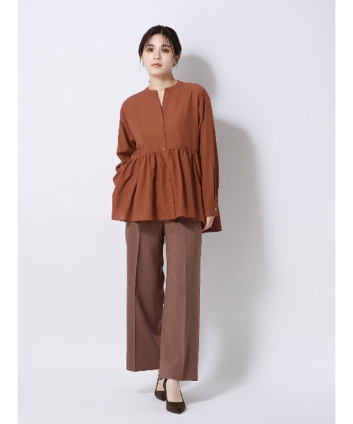 SUIT SQUARE(スーツスクエア)の「チュニックブラウス ウォッシャブル UVカット シアーソフトクロス 無地(シャツ/ブラウス・レディース・ブラウン系/ブラック系・38(9号))」の10枚目の写真