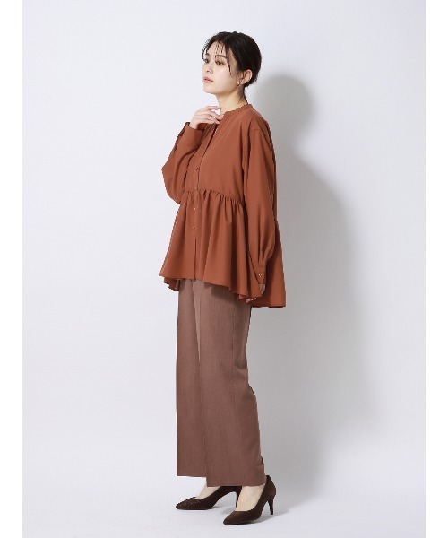 ブラウス シャツ チュニックブラウス ウォッシャブル UVカット シアーソフトクロス 無地 レディース セール】チュニックブラウス ウォッシャブル UVカット シアー