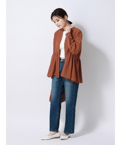 ブラウス シャツ チュニックブラウス ウォッシャブル UVカット シアーソフトクロス 無地 レディース セール】チュニックブラウス ウォッシャブル UVカット シアー