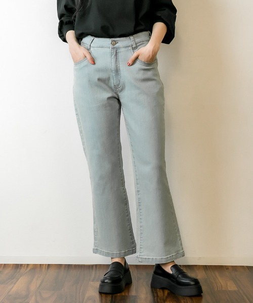 RCD(アールシーディー)の「セミフレアパンツ(デニムパンツ・レディース・ネイビー/ダークネイビー/ブラック/ブルー・M/L/LL/3L/4L)」の12枚目の写真