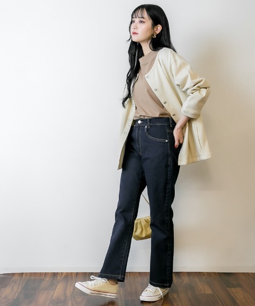 RCD(アールシーディー)の「セミフレアパンツ(デニムパンツ・レディース・ネイビー/ダークネイビー/ブラック/ブルー・M/L/LL/3L/4L)」の15枚目の写真