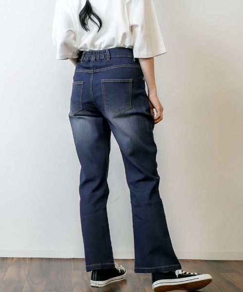 RCD(アールシーディー)の「セミフレアパンツ(デニムパンツ・レディース・ネイビー/ダークネイビー/ブラック/ブルー・M/L/LL/3L/4L)」の22枚目の写真