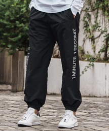 1minute 1second(~jbgZJh)mp13847-cotton like nylon training pants with logo print iCpc(̑pc)