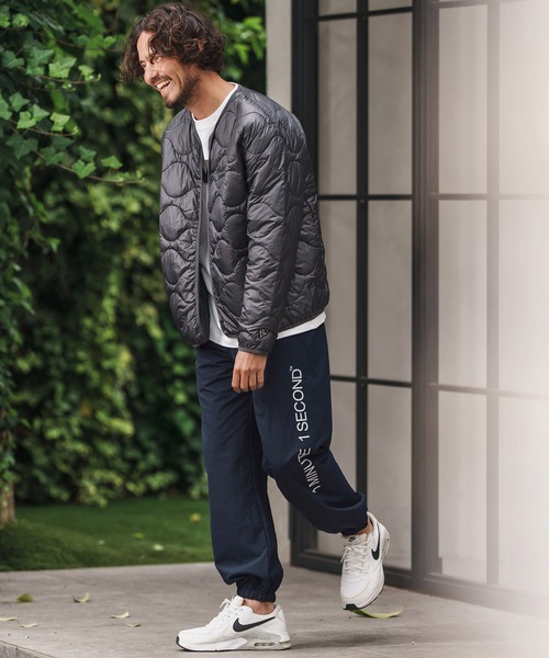 1minute 1second（ワンミニットワンセカンド）の「mp13847-cotton like nylon training pants with logo print ナイロンパンツ（その他パンツ・メンズ・ブラック/ネイビー/チャコール・S/M/L/XL）」の13枚目の写真