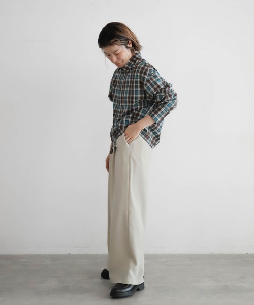 NOMBRE IMPAIR（ノンブルアンペール）の「ドビーダークチェック　裾ドロストシャツ（シャツ/ブラウス・レディース・ブラック/ブルー・FREE）」の11枚目の写真