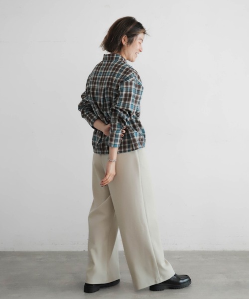 NOMBRE IMPAIR（ノンブルアンペール）の「ドビーダークチェック　裾ドロストシャツ（シャツ/ブラウス・レディース・ブラック/ブルー・FREE）」の14枚目の写真