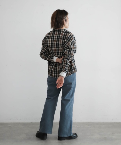 NOMBRE IMPAIR（ノンブルアンペール）の「ドビーダークチェック　裾ドロストシャツ（シャツ/ブラウス・レディース・ブラック/ブルー・FREE）」の7枚目の写真