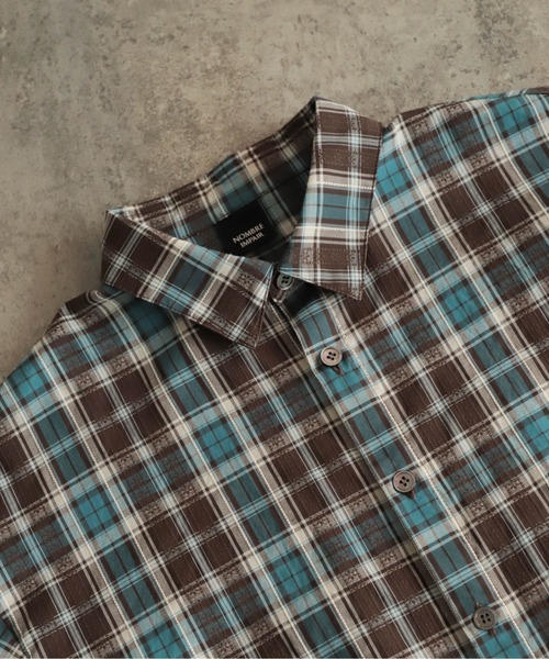 NOMBRE IMPAIR（ノンブルアンペール）の「ドビーダークチェック　裾ドロストシャツ（シャツ/ブラウス・レディース・ブラック/ブルー・FREE）」の17枚目の写真