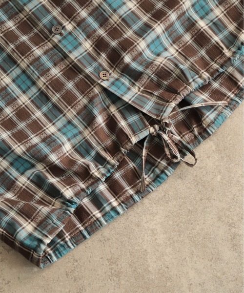 NOMBRE IMPAIR（ノンブルアンペール）の「ドビーダークチェック　裾ドロストシャツ（シャツ/ブラウス・レディース・ブラック/ブルー・FREE）」の22枚目の写真