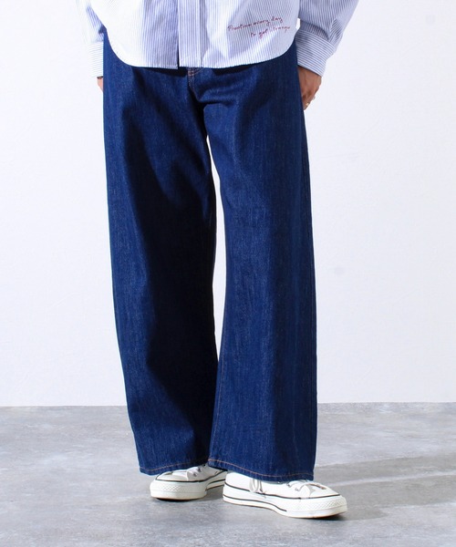 GLOSTER(グロスター)の「【WEB限定】パネル切替バレルデニム(デニムパンツ・メンズ・ブラック/インディゴブルー・マルチサイズ)」の1枚目の写真