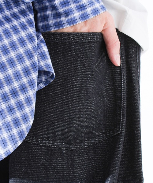 GLOSTER(グロスター)の「【WEB限定】パネル切替バレルデニム(デニムパンツ・メンズ・ブラック/インディゴブルー・マルチサイズ)」の7枚目の写真