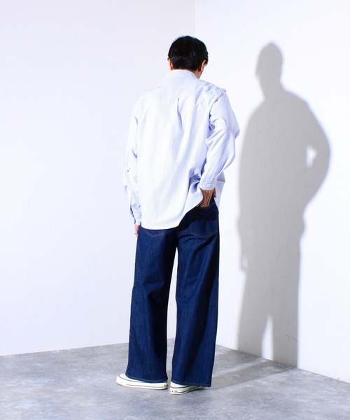 GLOSTER(グロスター)の「【WEB限定】パネル切替バレルデニム(デニムパンツ・メンズ・ブラック/インディゴブルー・マルチサイズ)」の11枚目の写真