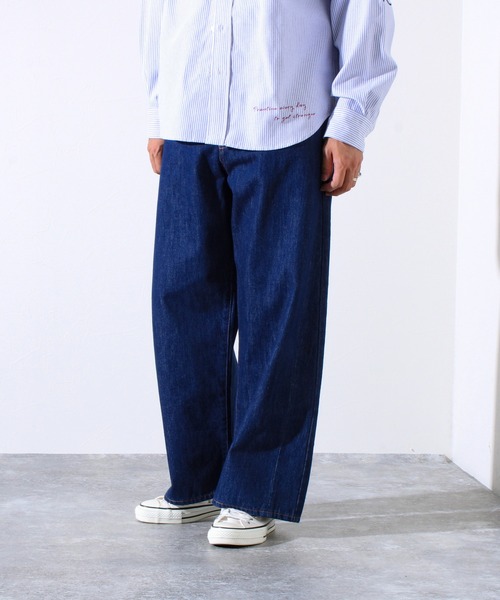 GLOSTER(グロスター)の「【WEB限定】パネル切替バレルデニム(デニムパンツ・メンズ・ブラック/インディゴブルー・マルチサイズ)」の3枚目の写真