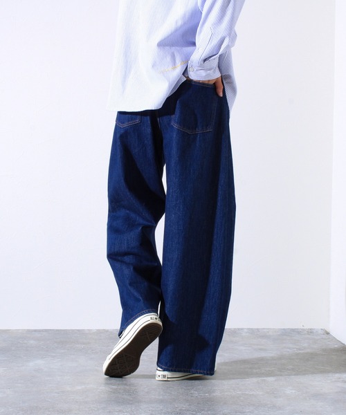 GLOSTER(グロスター)の「【WEB限定】パネル切替バレルデニム(デニムパンツ・メンズ・ブラック/インディゴブルー・マルチサイズ)」の4枚目の写真