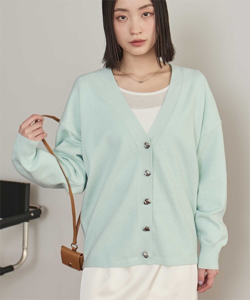 miette（ミエット）の「変形ボタンVネックカーディガン（カーディガン/ボレロ・レディース・アイボリー/ネイビー/ミント/グレー・FREE）」の6枚目の写真