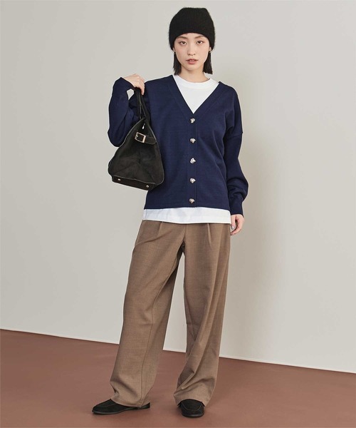 miette（ミエット）の「変形ボタンVネックカーディガン（カーディガン/ボレロ・レディース・アイボリー/ネイビー/ミント/グレー・FREE）」の13枚目の写真