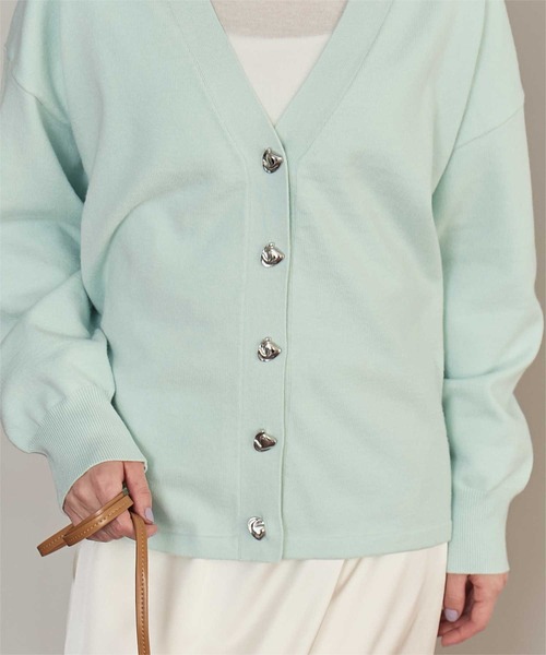 miette（ミエット）の「変形ボタンVネックカーディガン（カーディガン/ボレロ・レディース・アイボリー/ネイビー/ミント/グレー・FREE）」の12枚目の写真