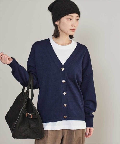 miette（ミエット）の「変形ボタンVネックカーディガン（カーディガン/ボレロ・レディース・アイボリー/ネイビー/ミント/グレー・FREE）」の18枚目の写真