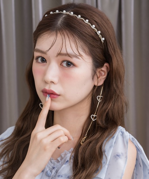 Heartカチューシャ ムーン×ハートチェーンカチューシャ（カチューシャ）｜couture