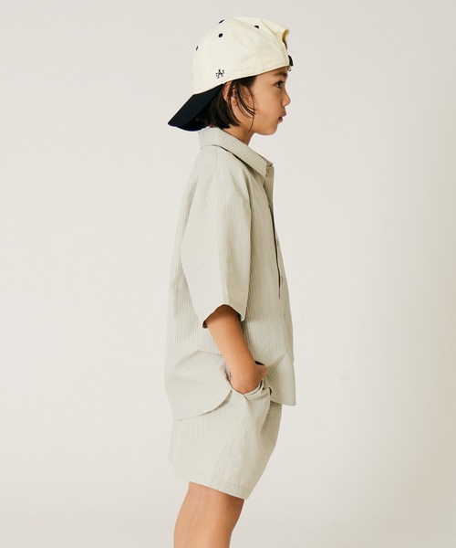 PAIRMANON STREET(ペアマノンストリート)の「【PAIRMANON STREET】ストライプ柄 サッカー セットアップ(セットアップ・キッズ・ミント/ブルー・160/150/140/130/120/110/100/90)」の21枚目の写真