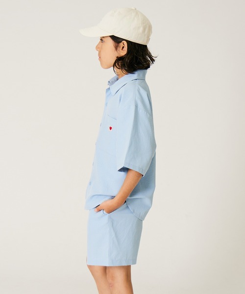 PAIRMANON STREET(ペアマノンストリート)の「【PAIRMANON STREET】ストライプ柄 サッカー セットアップ(セットアップ・キッズ・ミント/ブルー・160/150/140/130/120/110/100/90)」の6枚目の写真