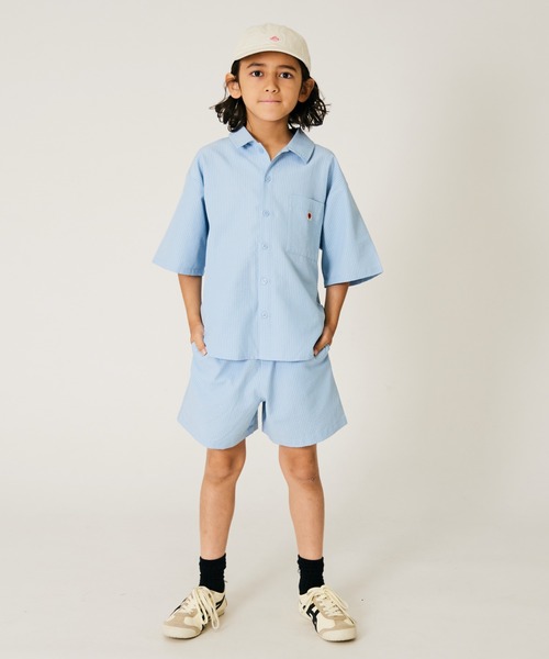 PAIRMANON STREET(ペアマノンストリート)の「【PAIRMANON STREET】ストライプ柄 サッカー セットアップ(セットアップ・キッズ・ミント/ブルー・160/150/140/130/120/110/100/90)」の8枚目の写真