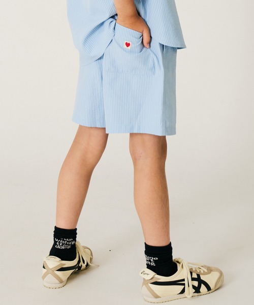 PAIRMANON STREET(ペアマノンストリート)の「【PAIRMANON STREET】ストライプ柄 サッカー セットアップ(セットアップ・キッズ・ミント/ブルー・160/150/140/130/120/110/100/90)」の10枚目の写真