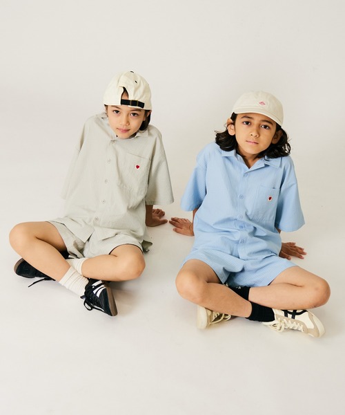 PAIRMANON STREET(ペアマノンストリート)の「【PAIRMANON STREET】ストライプ柄 サッカー セットアップ(セットアップ・キッズ・ミント/ブルー・160/150/140/130/120/110/100/90)」の12枚目の写真