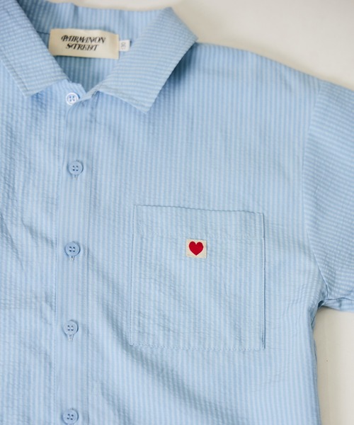 PAIRMANON STREET(ペアマノンストリート)の「【PAIRMANON STREET】ストライプ柄 サッカー セットアップ(セットアップ・キッズ・ミント/ブルー・160/150/140/130/120/110/100/90)」の17枚目の写真