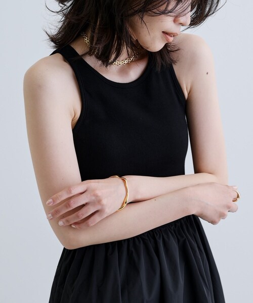 GALLEST（ギャレスト）の「◆【一部店舗限定】テレコタンクドッキングワンピース（ワンピース・レディース・ブラック/ホワイト・38）」の5枚目の写真