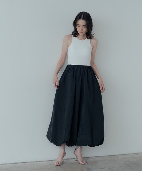 GALLEST（ギャレスト）の「◆【一部店舗限定】テレコタンクドッキングワンピース（ワンピース・レディース・ブラック/ホワイト・38）」の6枚目の写真