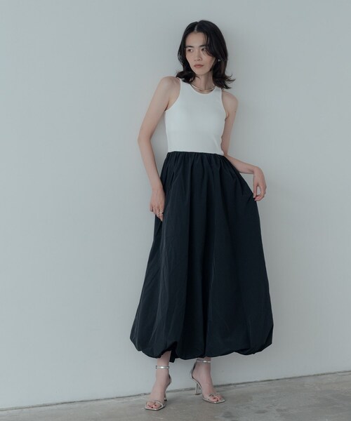 GALLEST（ギャレスト）の「◆【一部店舗限定】テレコタンクドッキングワンピース（ワンピース・レディース・ブラック/ホワイト・38）」の7枚目の写真