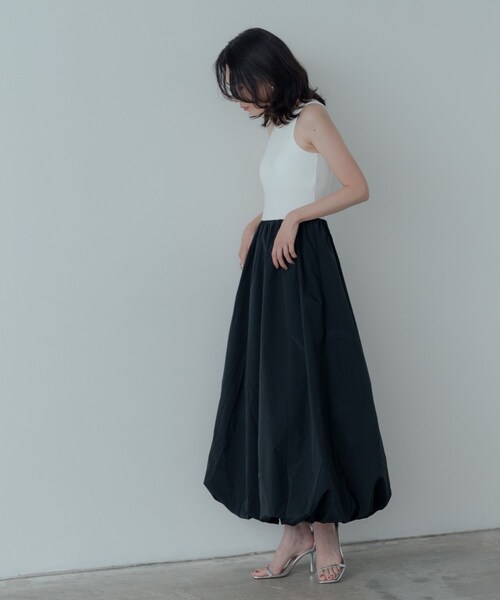 GALLEST（ギャレスト）の「◆【一部店舗限定】テレコタンクドッキングワンピース（ワンピース・レディース・ブラック/ホワイト・38）」の9枚目の写真