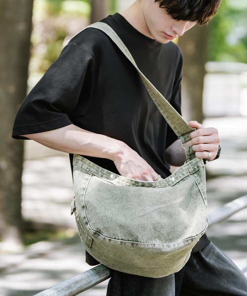 Rio商品 セール】ケミカルウォッシュ加工 アジャスター付きショルダーバッグ