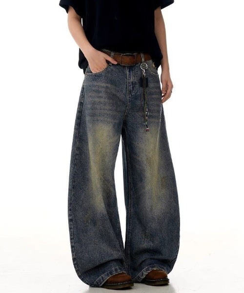 FreeZone（フリーゾーン）の「オーバーサイズ バギーデニムパンツ（デニムパンツ・メンズ・ブルー・S/M/L）」の12枚目の写真