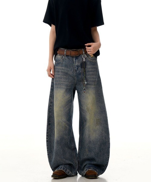 FreeZone（フリーゾーン）の「オーバーサイズ バギーデニムパンツ（デニムパンツ・メンズ・ブルー・S/M/L）」の14枚目の写真