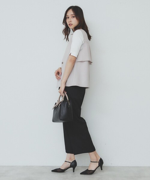 index（インデックス）の「バックフリルデザインジレ/セットアップ可【洗濯機洗い可/接触冷感/吸水速乾/ストレッチ】（ベスト・レディース・ブラック/ライトベージュ/チャコールグレー・36/38/40/42）」の15枚目の写真