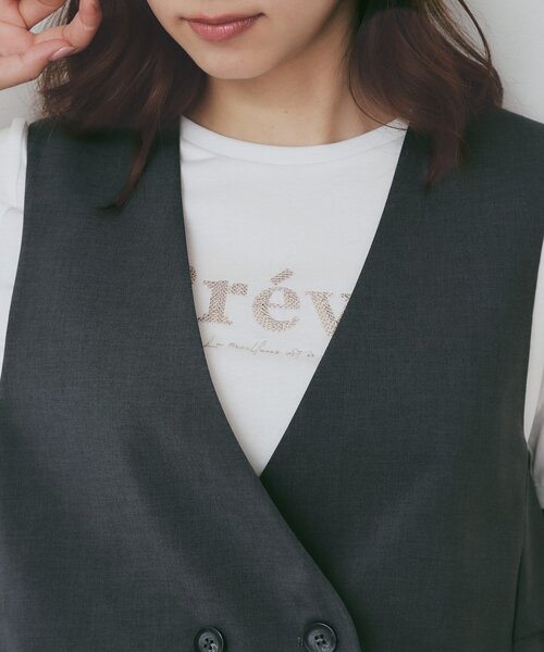 index（インデックス）の「バックフリルデザインジレ/セットアップ可【洗濯機洗い可/接触冷感/吸水速乾/ストレッチ】（ベスト・レディース・ブラック/ライトベージュ/チャコールグレー・36/38/40/42）」の20枚目の写真