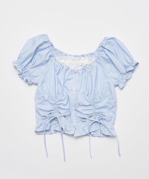 OLIVE des OLIVE(オリーブデオリーブ)の「ドロストブラウス(シャツ/ブラウス・レディース・オフホワイト/サックスブルー/レッド・FREE)」の14枚目の写真