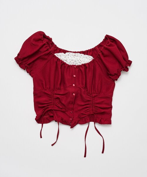 OLIVE des OLIVE(オリーブデオリーブ)の「ドロストブラウス(シャツ/ブラウス・レディース・オフホワイト/サックスブルー/レッド・FREE)」の19枚目の写真