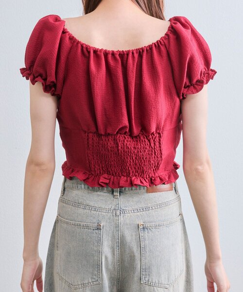 OLIVE des OLIVE(オリーブデオリーブ)の「ドロストブラウス(シャツ/ブラウス・レディース・オフホワイト/サックスブルー/レッド・FREE)」の22枚目の写真