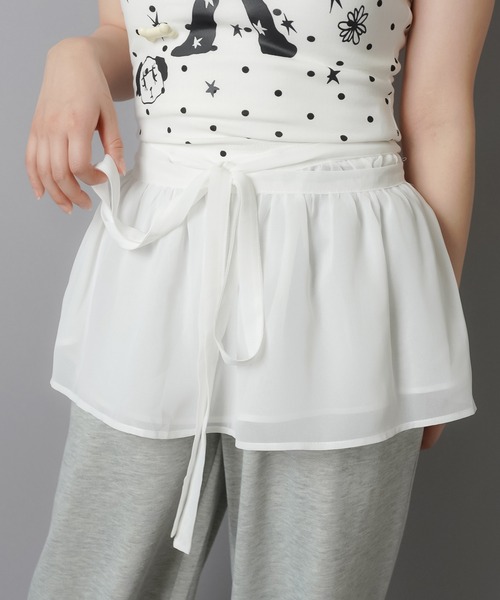 SPINNS（スピンズ）の「レース巻きスカート/シンプル（スカート・レディース・ホワイト/ブラック・ONESIZE）」の4枚目の写真