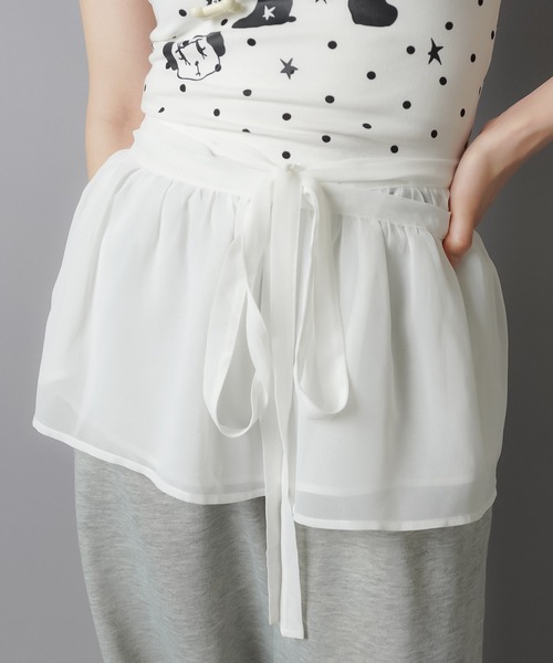 SPINNS（スピンズ）の「レース巻きスカート/シンプル（スカート・レディース・ホワイト/ブラック・ONESIZE）」の3枚目の写真