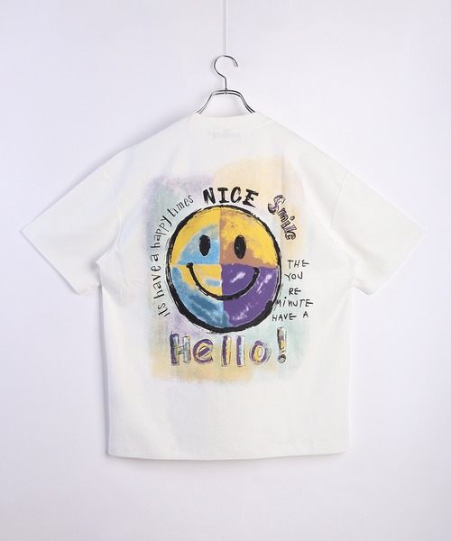 WESTSEA(ウエストシー)の「スマイル 手書き風プリント 半袖Tシャツ オーバーサイズ(Tシャツ/カットソー・メンズ・ブラック/ホワイト・M/L)」の16枚目の写真