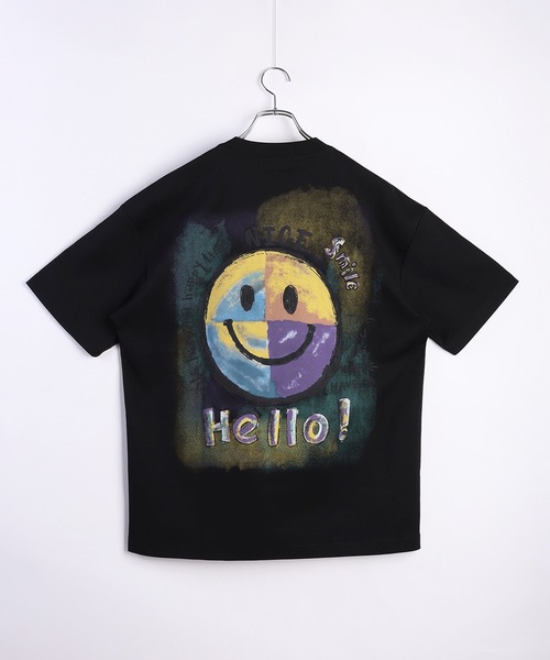 WESTSEA(ウエストシー)の「スマイル 手書き風プリント 半袖Tシャツ オーバーサイズ(Tシャツ/カットソー・メンズ・ブラック/ホワイト・M/L)」の19枚目の写真