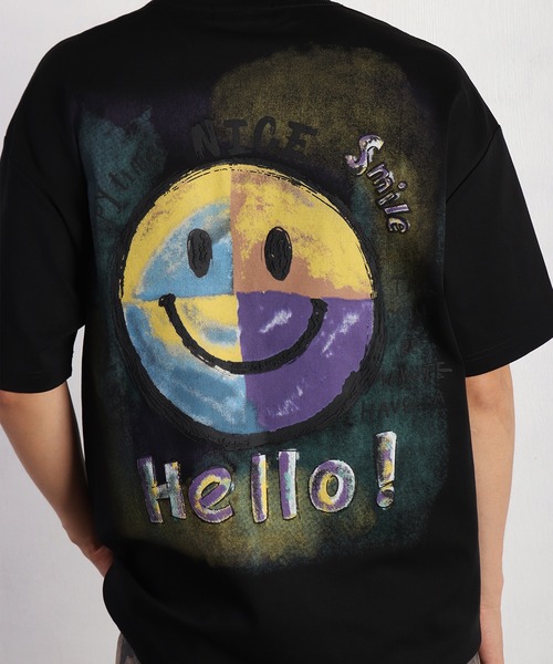 WESTSEA(ウエストシー)の「スマイル 手書き風プリント 半袖Tシャツ オーバーサイズ(Tシャツ/カットソー・メンズ・ブラック/ホワイト・M/L)」の12枚目の写真