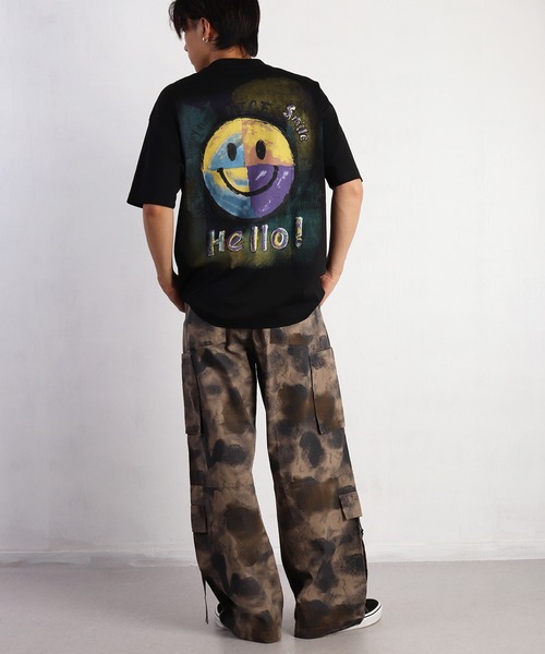 WESTSEA(ウエストシー)の「スマイル 手書き風プリント 半袖Tシャツ オーバーサイズ(Tシャツ/カットソー・メンズ・ブラック/ホワイト・M/L)」の14枚目の写真