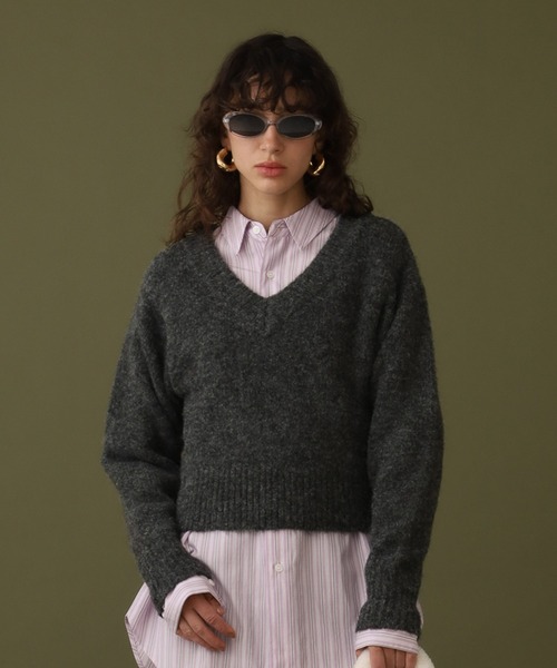 セール】クロップドVネックセーター（ニット/セーター）｜DISPATCHER