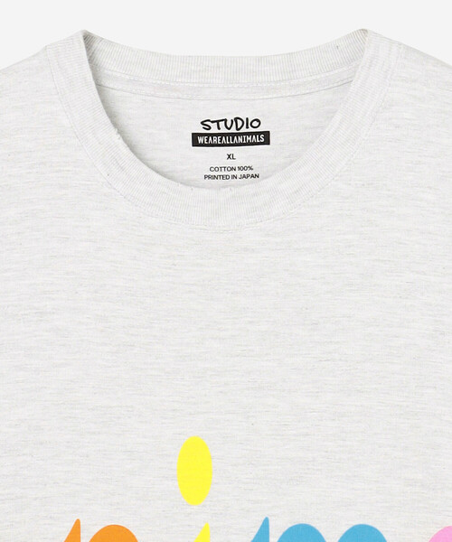 Bshop（ビショップ）の「STUDIO WEAREALLANIMALS | Animals Letter 半袖Tシャツ MEN（Tシャツ/カットソー・メンズ・ブラック/グレー・XL/L）」の5枚目の写真